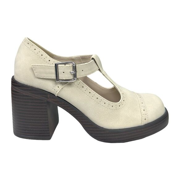 JellyPop Xena Bone Block Heels - Size 7.5 - Picture 1 of 11